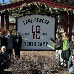 group of youth at Christian winter retreat