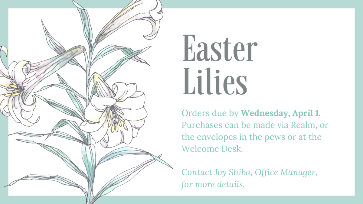 order easter lilies by April 1, 2026