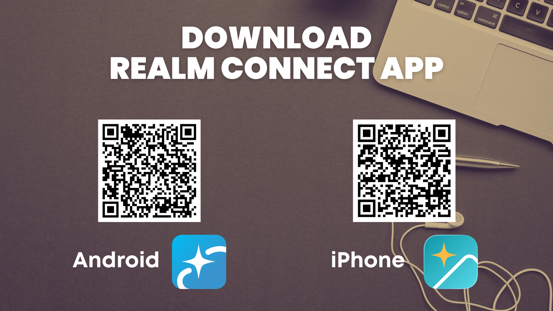download the realm connect app for android and ios